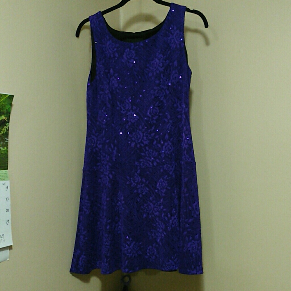 Ladies Violet colored short dress.